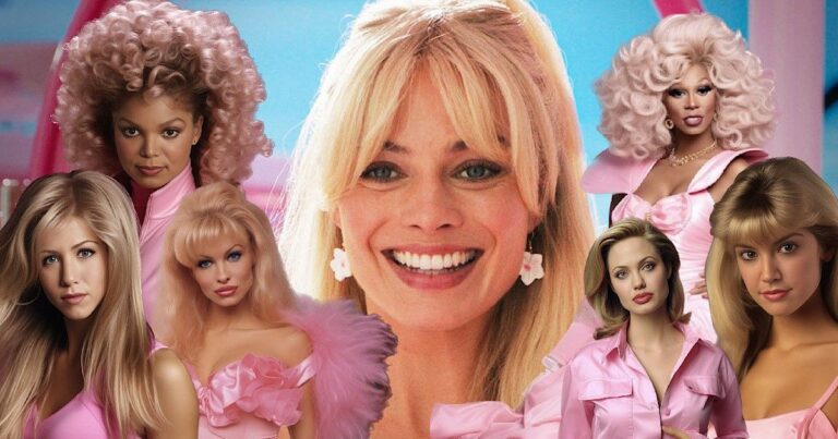 Jennifer Aniston, Pamela Anderson, Angelina Jolie et RuPaul deviennent Barbie dans le fan art du PINk-Fest