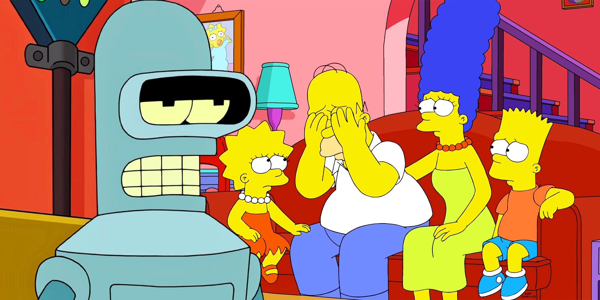 Futurama et les Simpsons existent dans un méta (commentaire)-verset