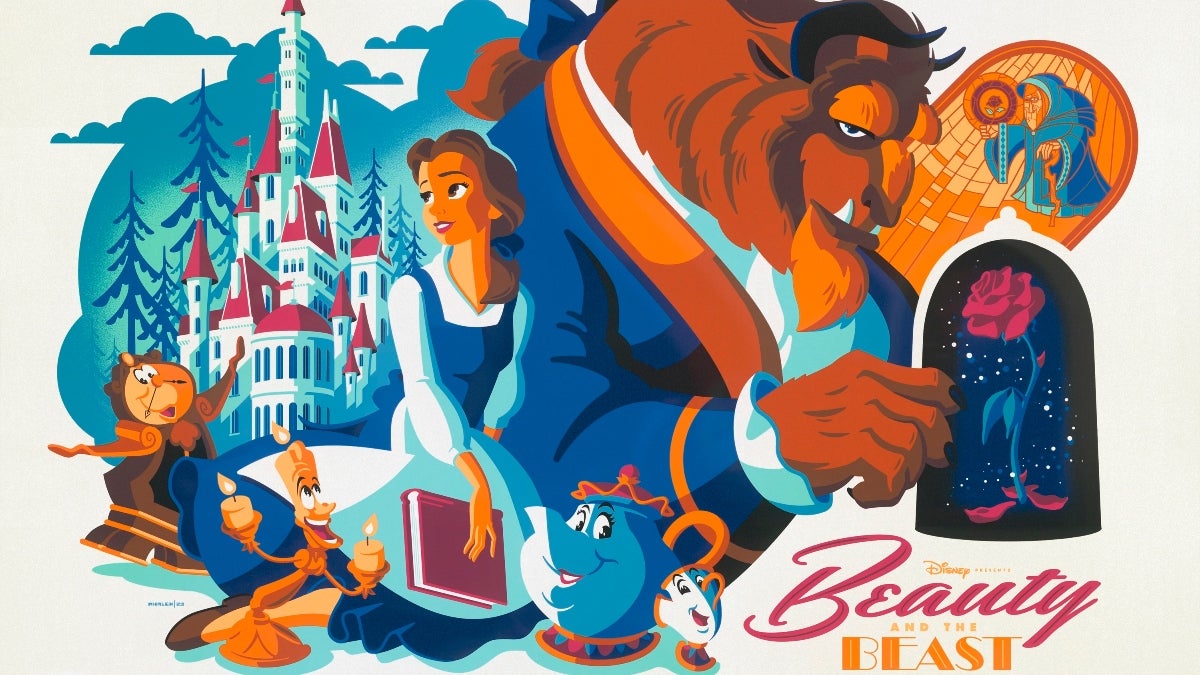 L'artiste Tom Whalen dévoile un nouveau tirage enchanté de « La Belle et la Bête » (exclusif)