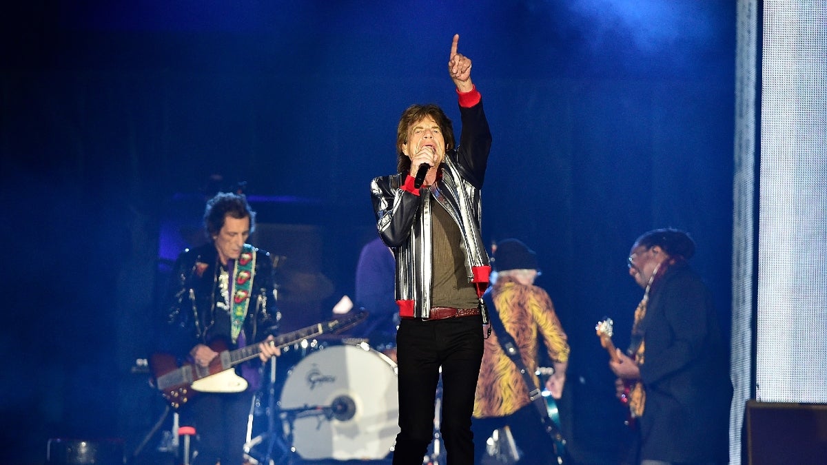 ST LOUIS, MO - SEPTEMBER 26: Mick Jagger, Ronnie Wood and Keith Richards of The Rolling Stones perform during the 2021