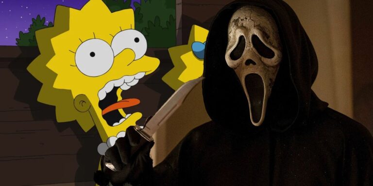 Les Simpsons croisent Ghostface dans un art de style Bloody Pulp