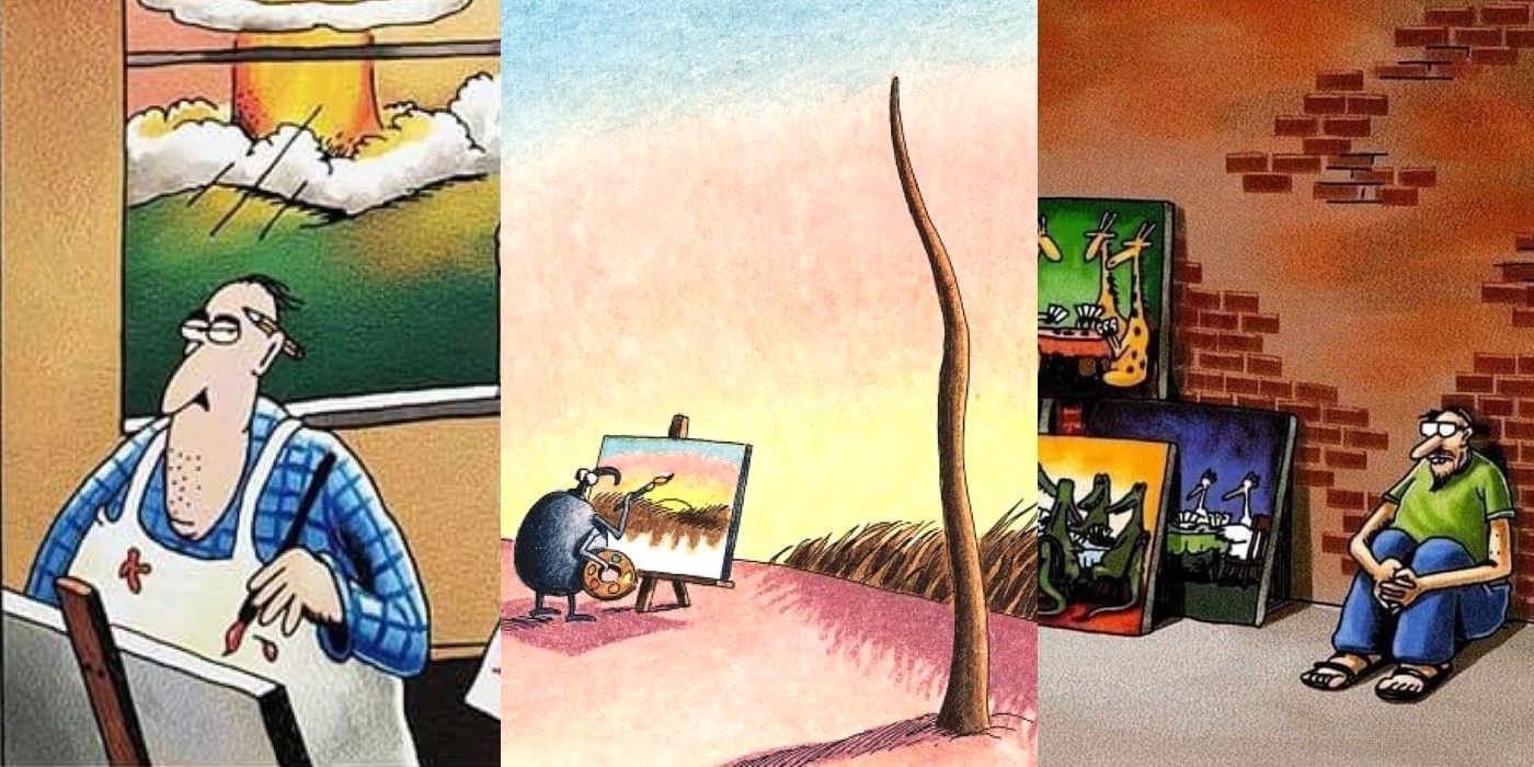 10 bandes dessinées hilarantes de Far Side qui se moquent des artistes