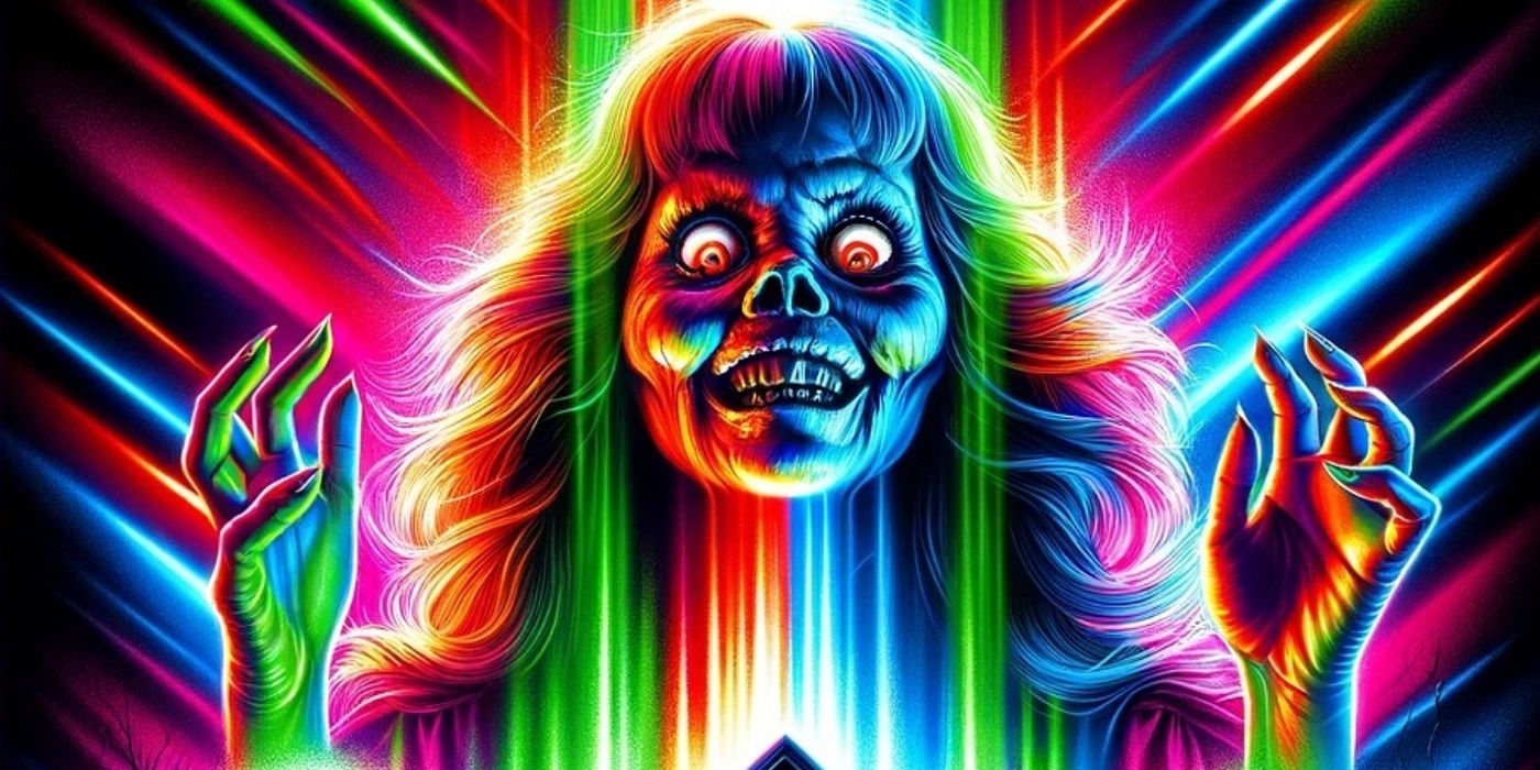 L'affiche du fan de Poltergeist AI est un cauchemar au néon des années 80