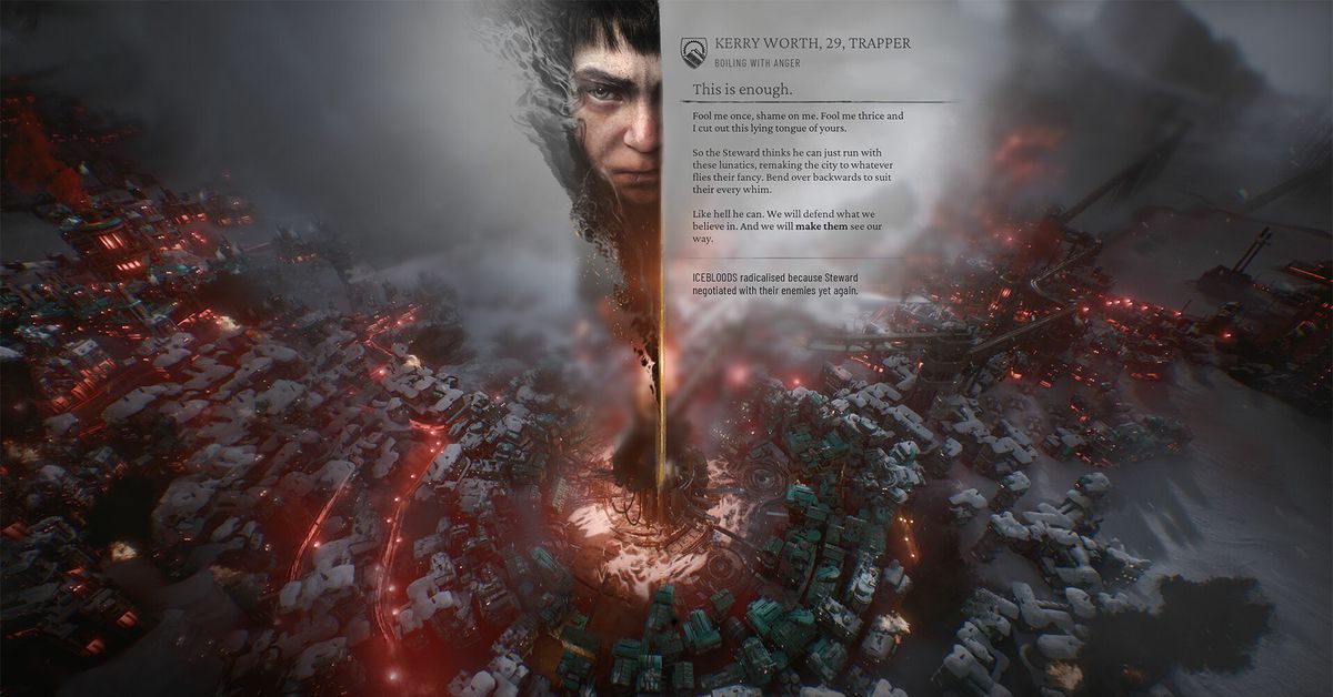 La bande-annonce de Frostpunk 2 fait monter les enchères avec des rébellions ouvrières et des conditions punitives