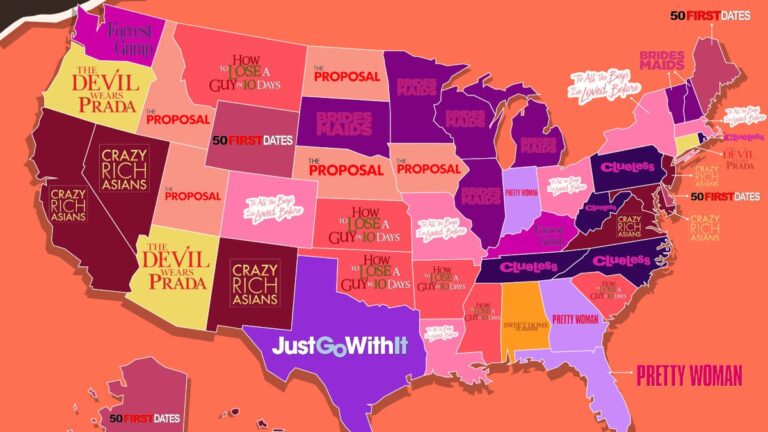 La comédie romantique la plus populaire dans chaque État | Infographie