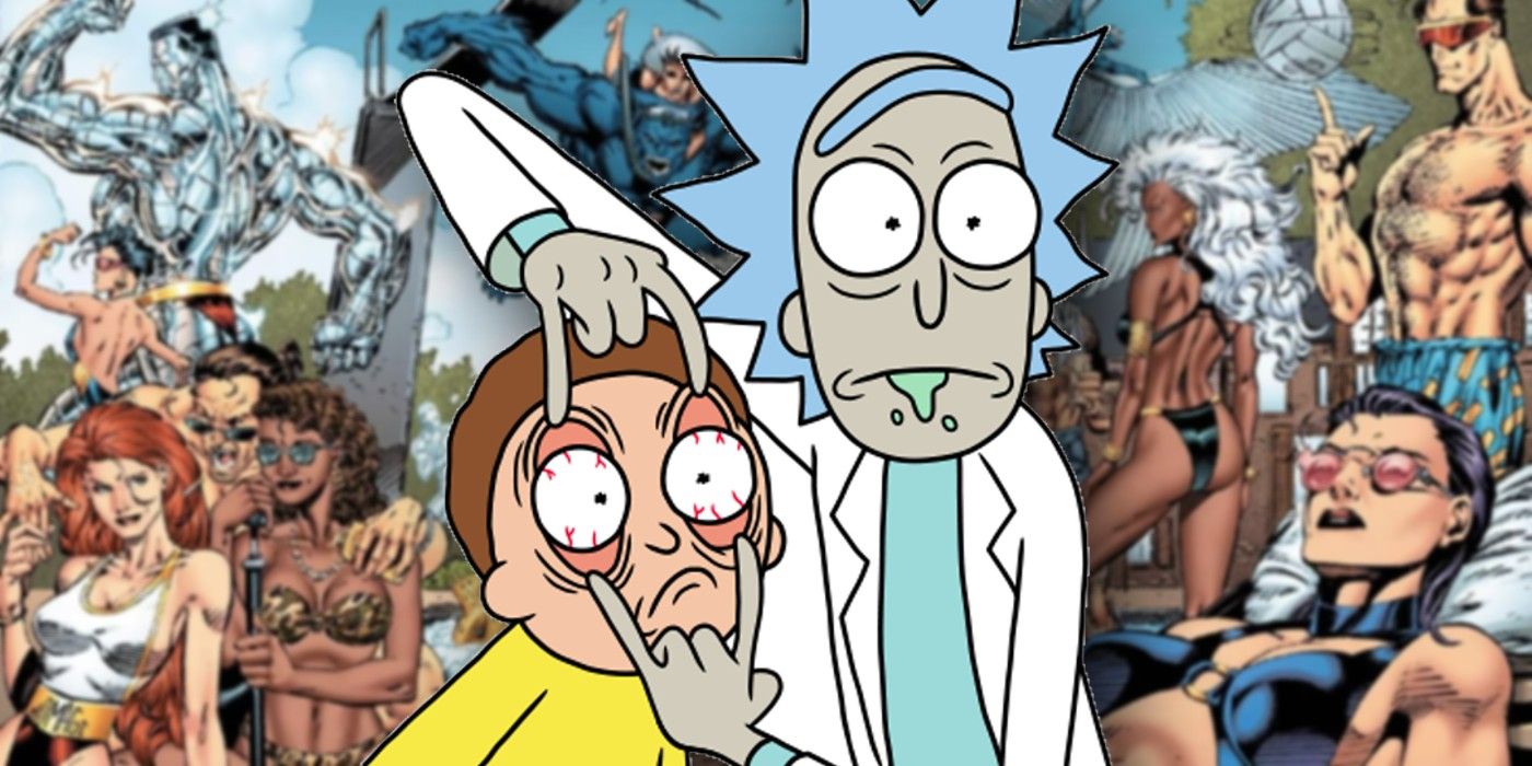 Rick et Morty publie une parodie hilarante du maillot de bain torride des années 90 de X-Men...