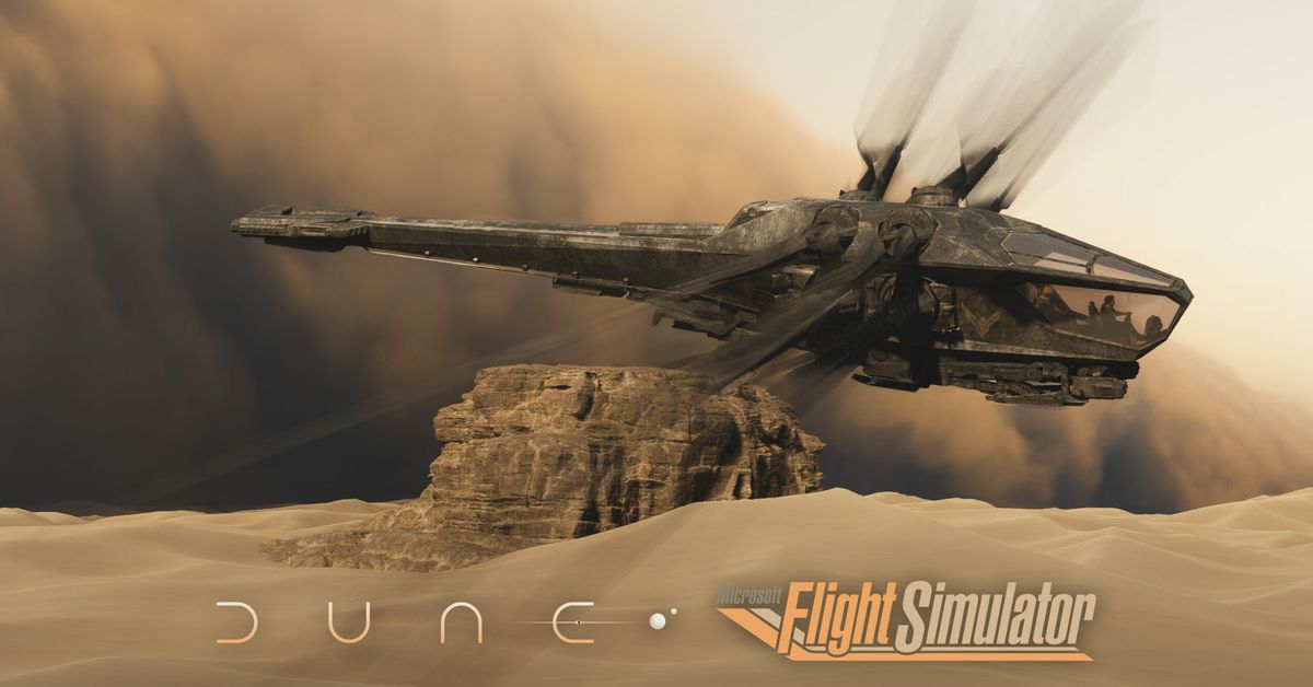 Dune : l'Ornithoptère de la deuxième partie s'envole sur Microsoft Flight Simulator