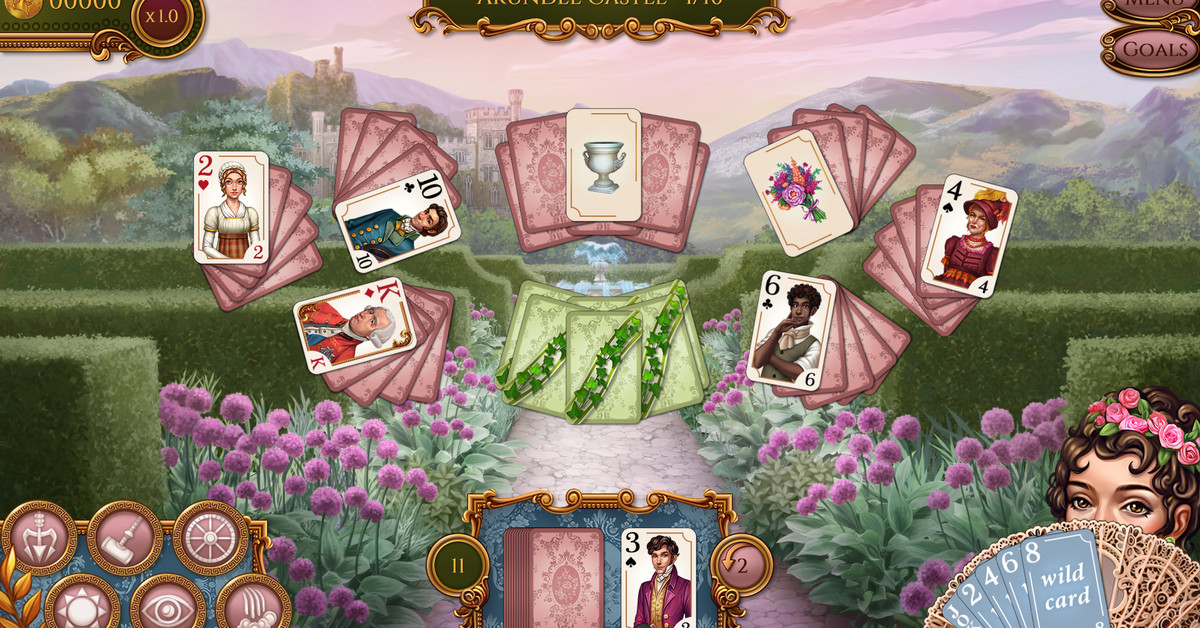 Voulez-vous cliquer sur des cartes à jouer dans un décor sur le thème de Jane Austen ?  Bien sûr, vous le faites