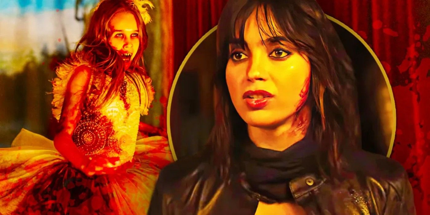 Comment Abigail trouve l'humour dans sa prémisse de vampire effrayante et imbibée de sang, un...