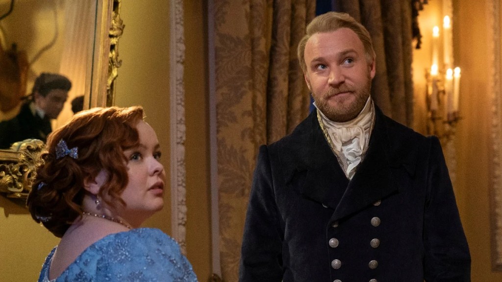 Penelope Featherington (Nicola Coughlan) et Lord Debling (Sam Phillips) dans "La Chronique des Bridgerton" saison 3 (Netflix)