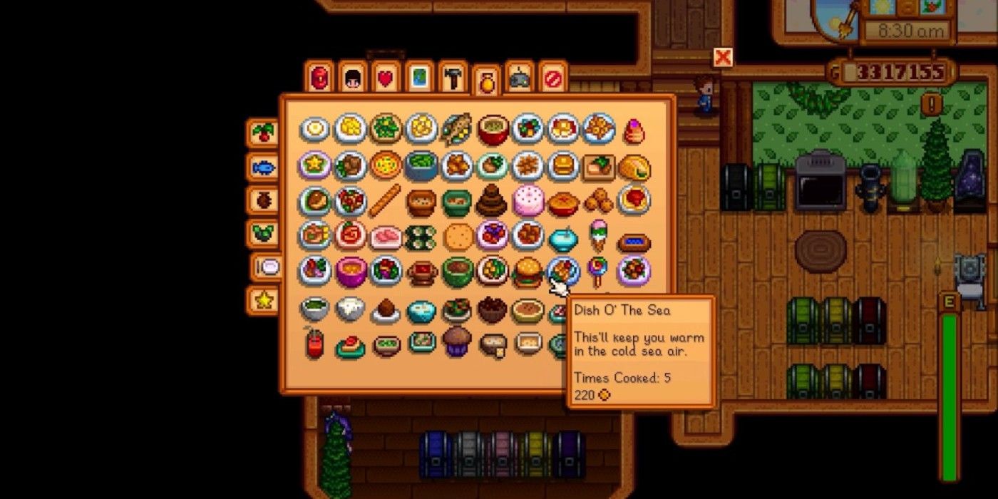 Stardew Valley : les 80 recettes de cuisine (et le prix de vente des plats)
