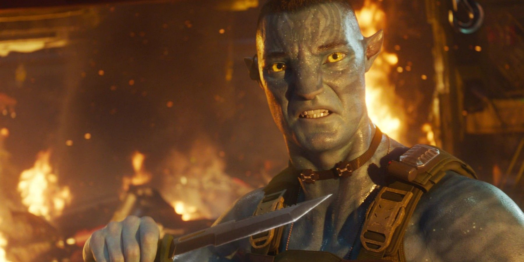 Avatar 3 Art imagine la tribu des Na'vi de feu comme des méchants menaçants dans James C...