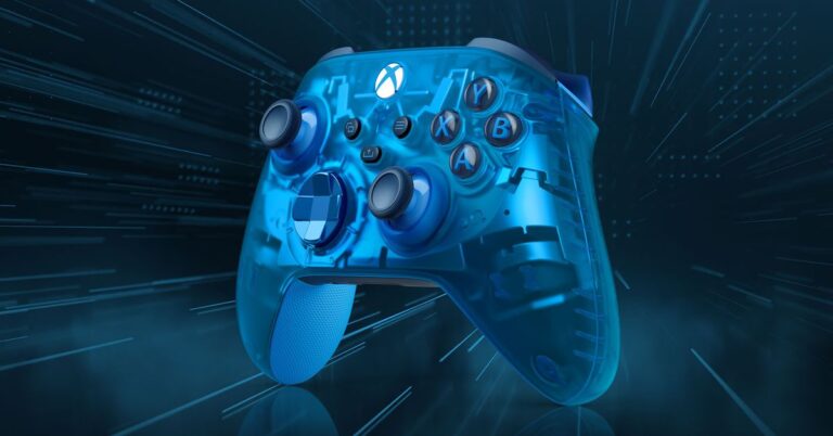 Microsoft adopte la technologie transparente avec une nouvelle manette Xbox bleu ciel métallisé