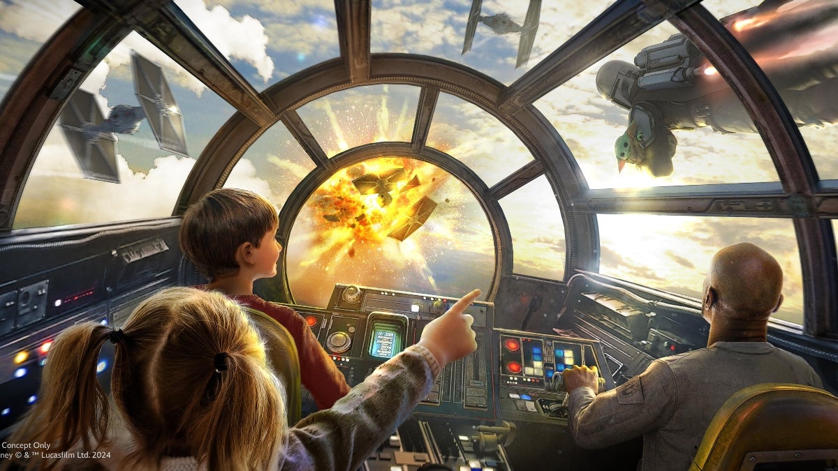 Millennium Falcon : Smuggler's Run dans Star Wars : Galaxy's Edge : « Mandalorian et Grogu »