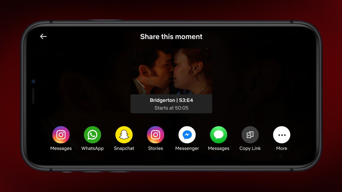 Netflix permet aux utilisateurs de partager des émissions de télévision et des extraits de films sur les réseaux sociaux