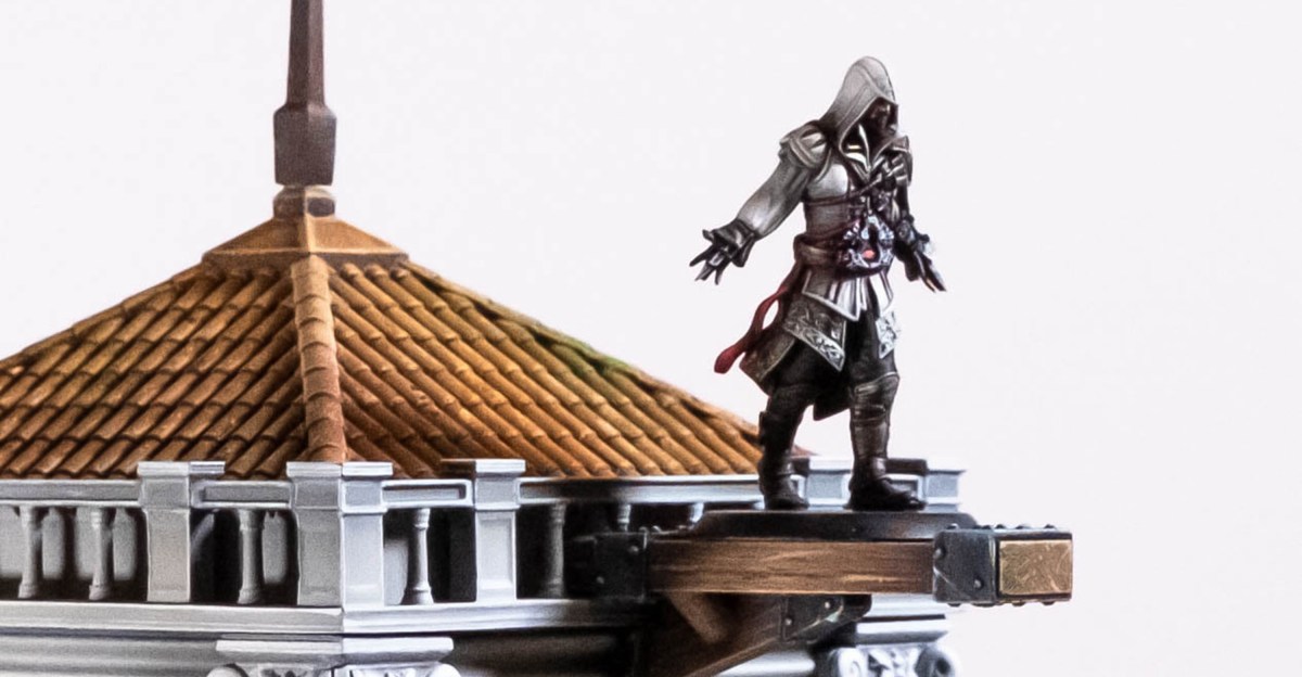 Le jeu de société Assassin's Creed : Brotherhood of Venice est à moitié prix et plein de figurines détaillées à peindre