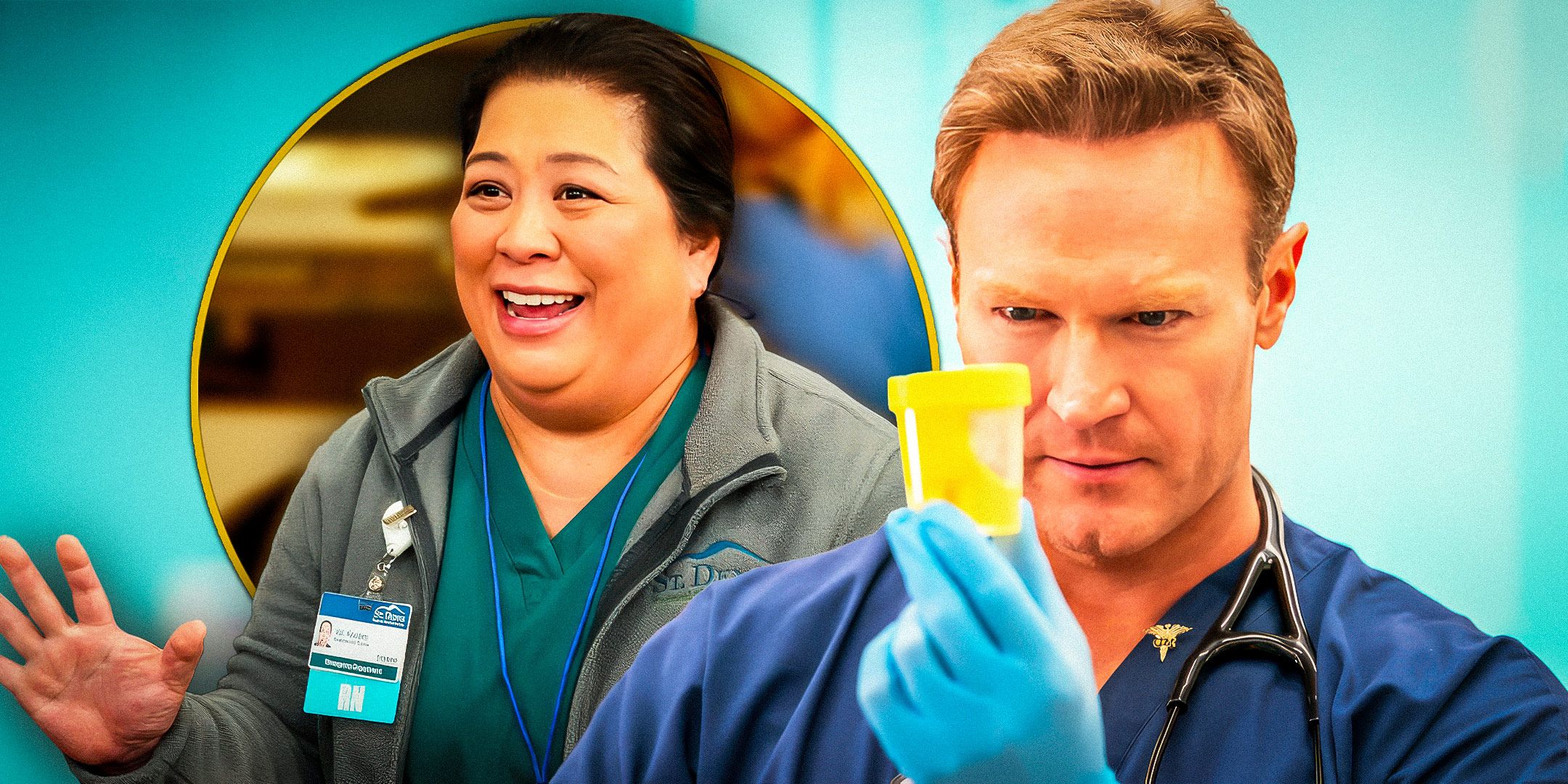 Josh Lawson et Kaliko Kauahi, stars de St. Denis Medical, taquinent une situation très différente...