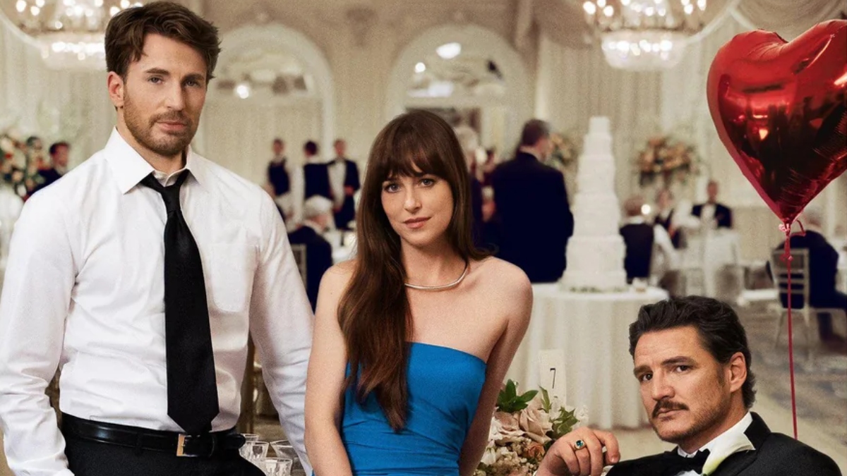La bande-annonce de l'A24 Tafeler 'Matérialistes taquine un Triangle amoureux de Dakota Johnson, Chris Evans et Pedro Pascal