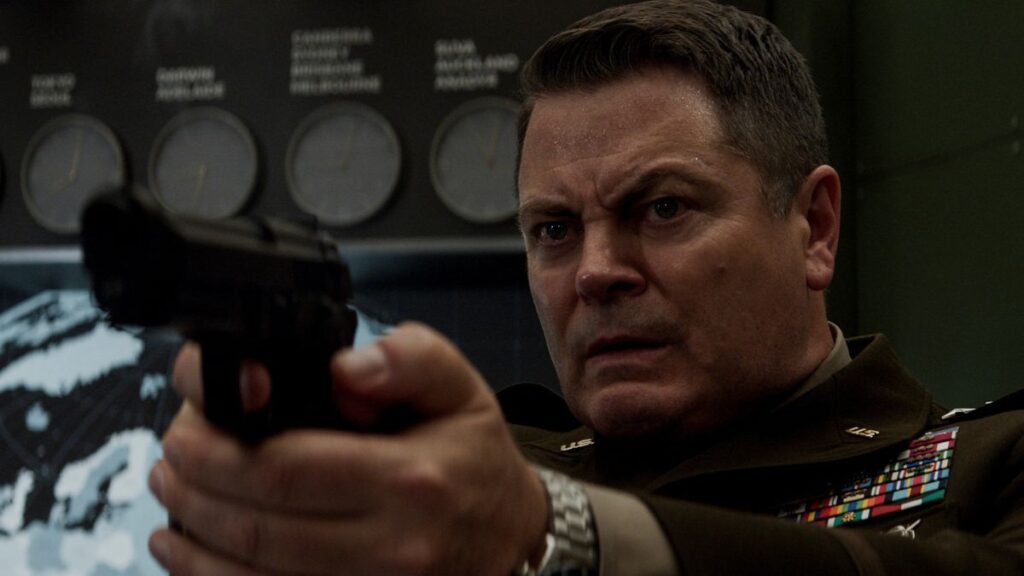 Nick Offerman incarne le général Sydney dans Mission: Impossible - le dernier calcul de Paramount Pictures et Skydance. | © 2025 Images Paramount. Tous droits réservés.