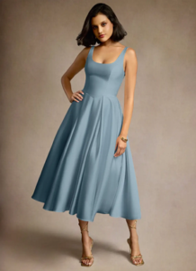 Robe mi-longue plissée