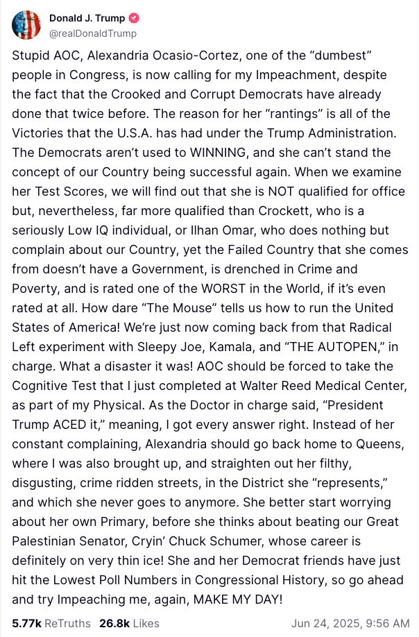1750779582 683 Trump imite Clint Eastwood ose AOC pour le mettre en