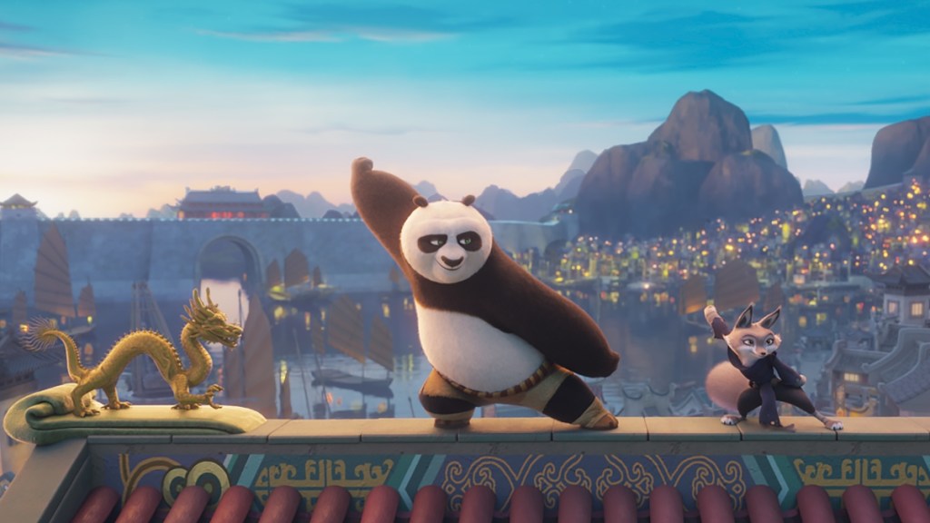 (De gauche à gauche) po (Jack Black) et Zhen (Awkwafina) dans Kung Fu Panda 4 de Dreamworks Animation, réalisé par Mike Mitchell.