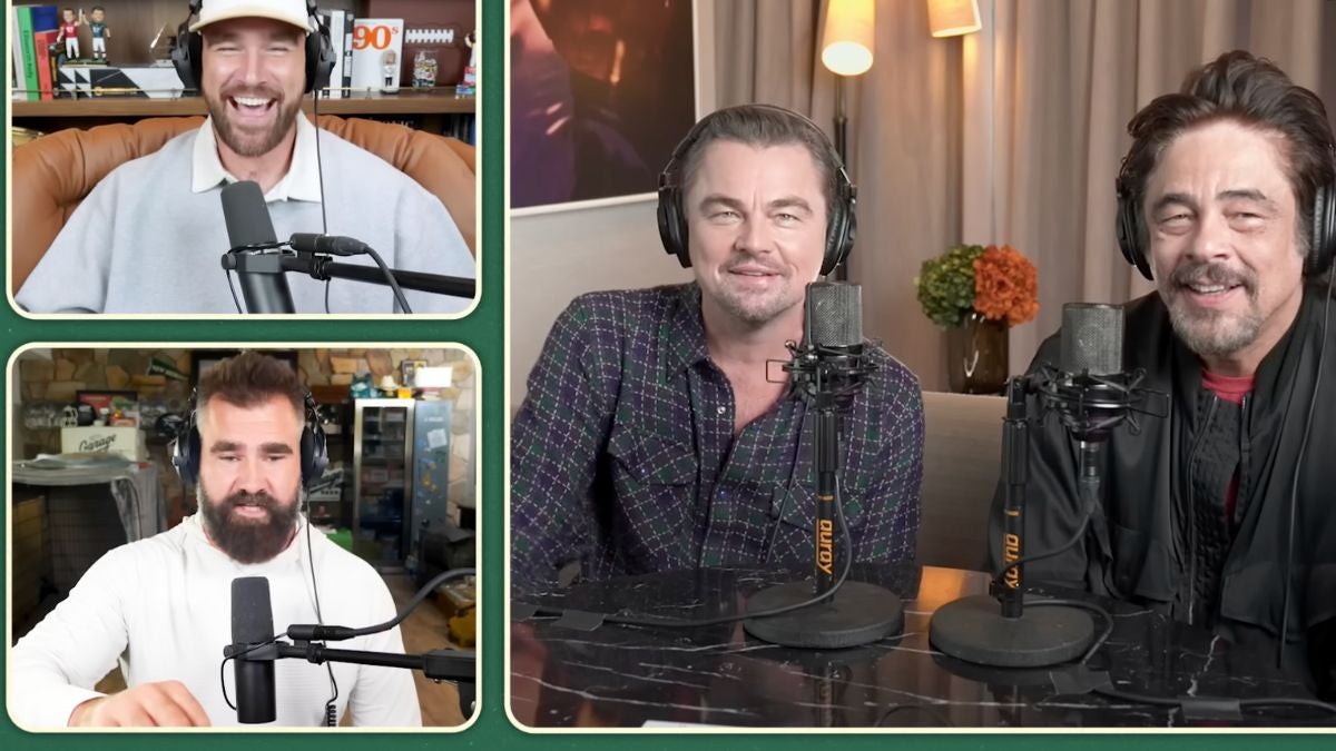 Travis Kelce ne peut pas croire qu'il a réservé le premier podcast de Leonardo DiCaprio, soit | Vidéo
