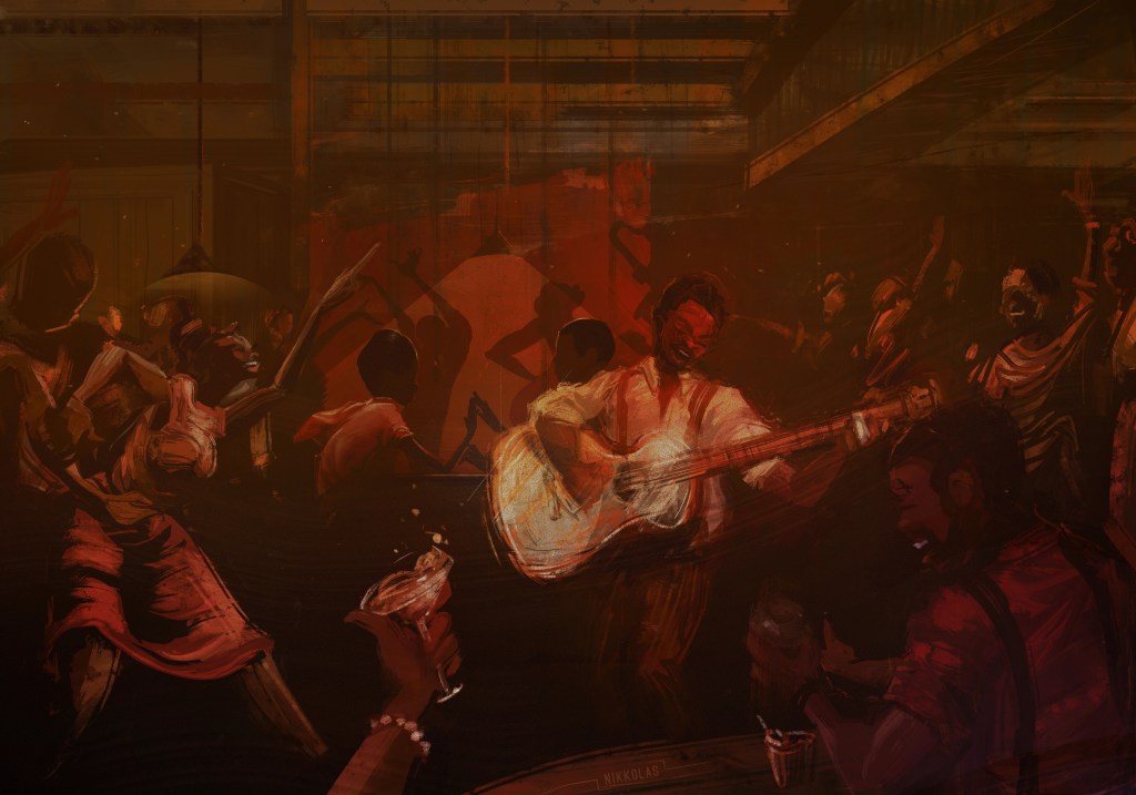 Une illustration de la performance du Juke Joint de Sammie "Je t'ai menti" dans "Pécheurs"