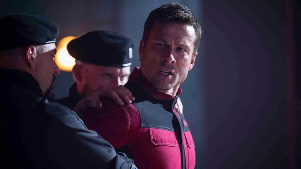 Glen Powell dans "The Running Man" (Crédit : Paramount)