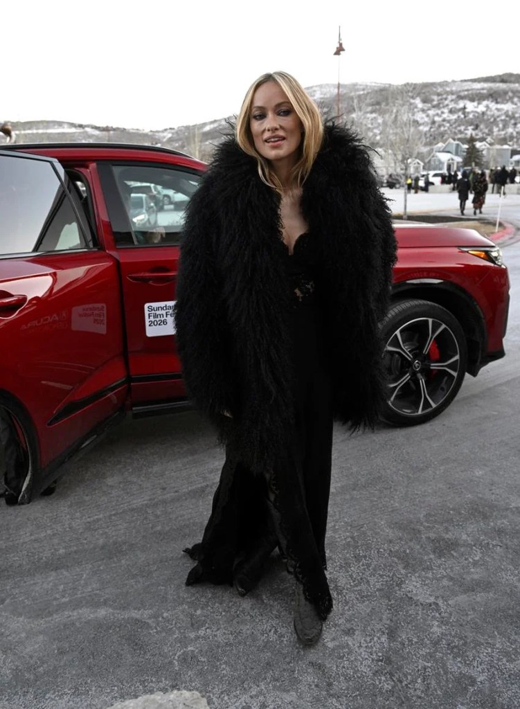 Olivia Wilde portant un manteau Auter au Sundance Film Festival 2026 le 24 janvier 2026 à Park City, Utah. Source : Getty