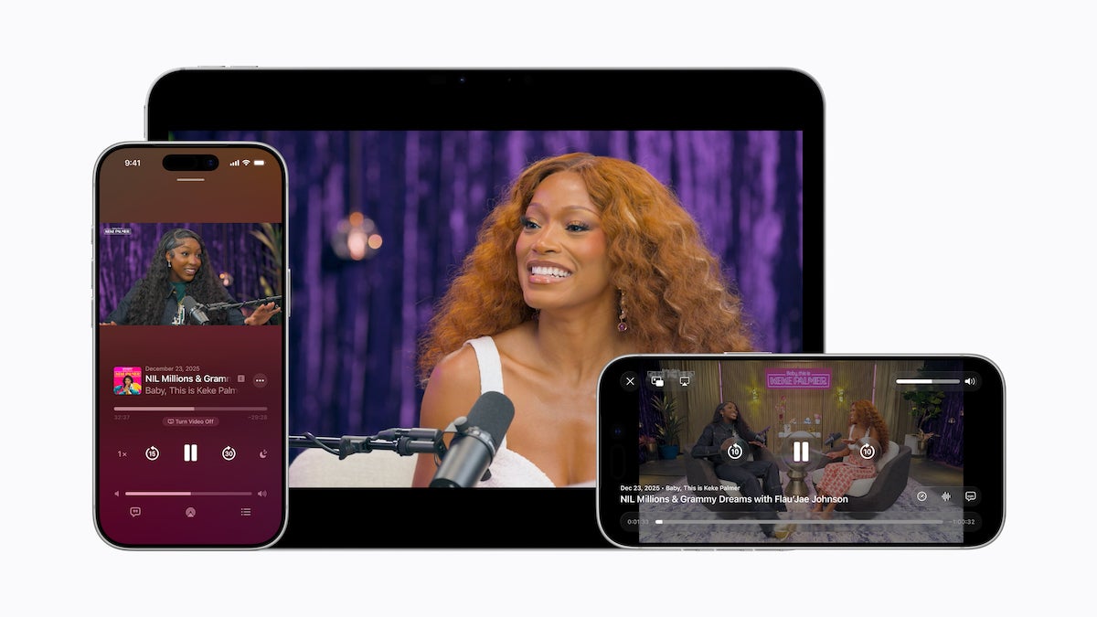 Apple Podcasts lance de nouvelles fonctionnalités vidéo dans le but de rivaliser avec YouTube et Spotify