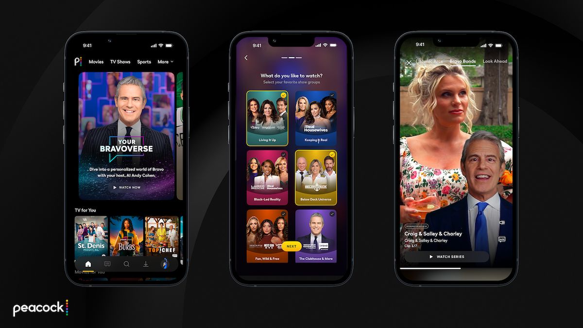 Peacock va lancer une section vidéo verticale, un flux « Votre Bravoverse » alimenté par l'IA sur mobile